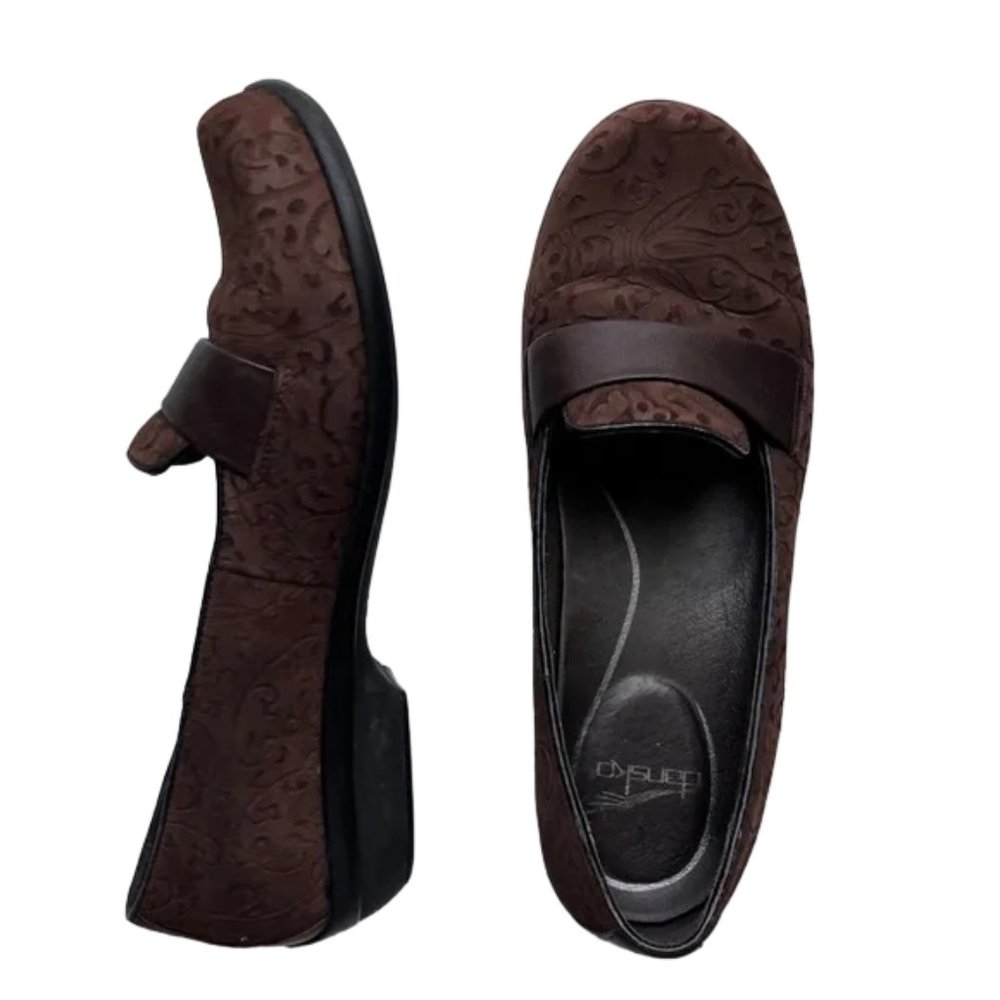 Dansko Oksana Tooled Brown Tan Comfort Shoes Women’s Size 9